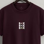 Box Box Box, Heavy Cotton T-Shirt σε Μπορντώ Χρώμα