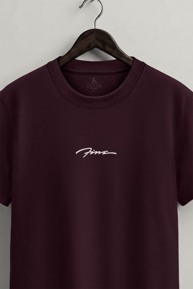 Fine, Heavy Cotton T-Shirt σε Μπορντώ Χρώμα