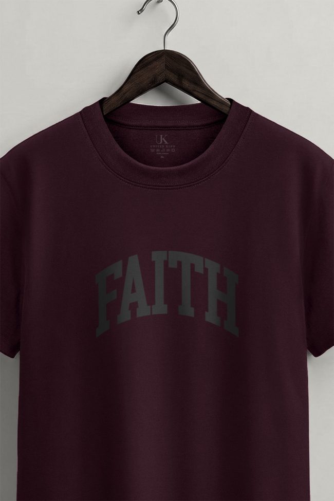 Faith Arc, Ανδρική Μπλούζα T-Shirt σε Μπορντώ Χρώμα