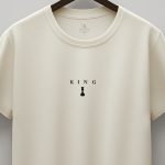 Chess King, Heavy Cotton T-Shirt σε Εκρού Χρώμα