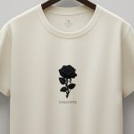Black Rose, Heavy Cotton T-Shirt σε Εκρού Χρώμα
