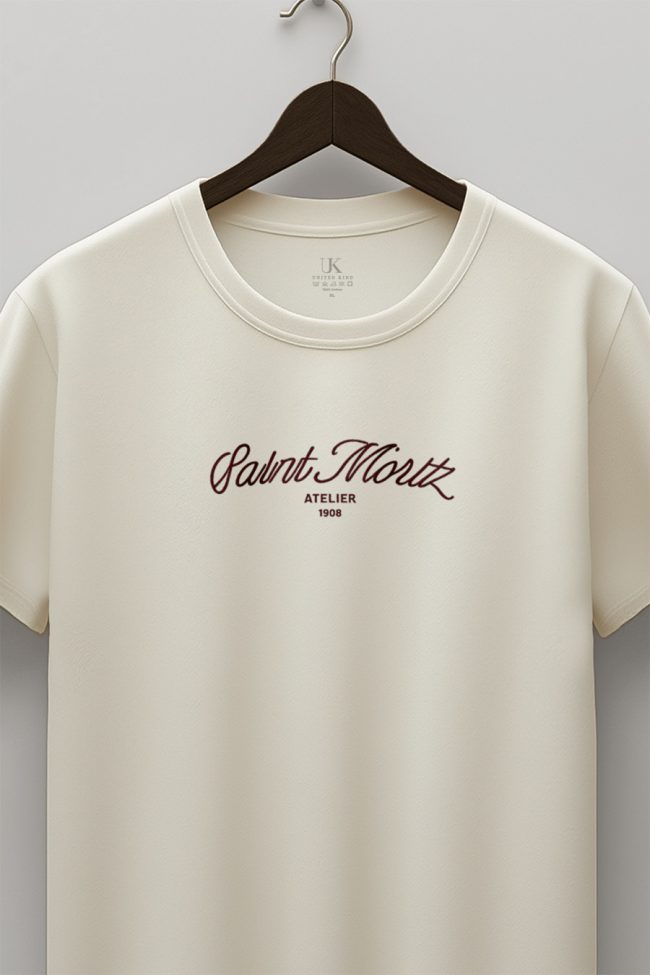 Saint Moritz Atelier, Μπλούζα T-Shirt σε Εκρού Χρώμα
