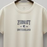Zermatt Switzerland, T-Shirt Μπλούζα με Σχέδιο σε Εκρού Χρώμα