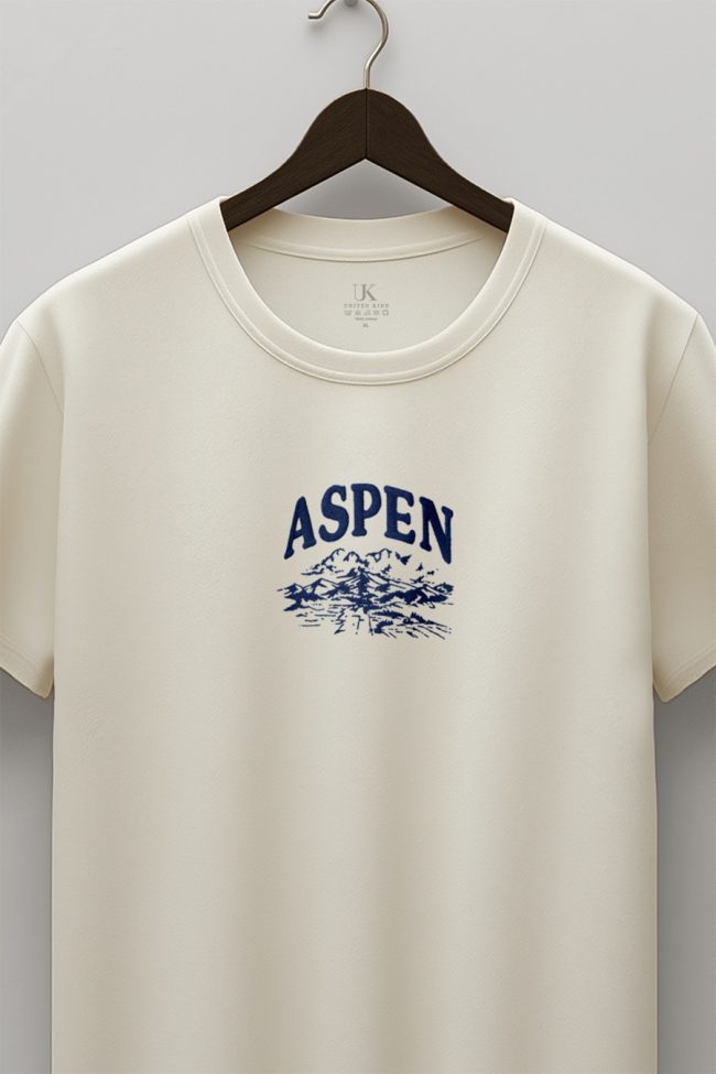 Aspen, T-Shirt Μπλούζα με Σχέδιο σε Εκρού Χρώμα