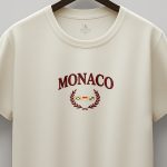Monaco Royal, T-Shirt Μπλούζα με Σχέδιο σε Εκρού Χρώμα