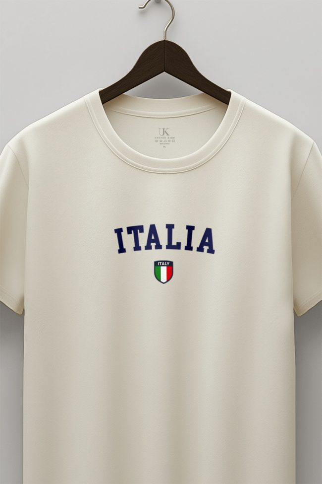 Italia Prime, Μπλούζα T-Shirt σε Εκρού Χρώμα