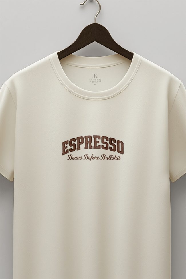 Espresso First, Graphic T-Shirt σε Εκρού Χρώμα