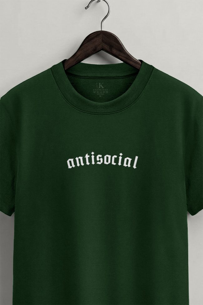 Antisocial Vibe, Heavy Cotton T-Shirt σε Πράσινο Χρώμα