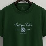 Vintage Vibes Royal Club, Μπλούζα T-Shirt σε Πράσινο Χρώμα