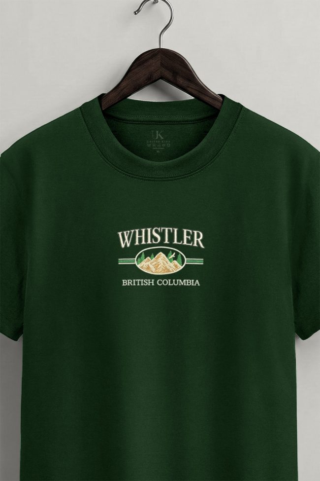 Whistler British Columbia, T-Shirt Μπλούζα με Σχέδιο σε Πράσινο Χρώμα