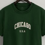 Chicago State, T-Shirt Μπλούζα με Σχέδιο σε Πράσινο Χρώμα