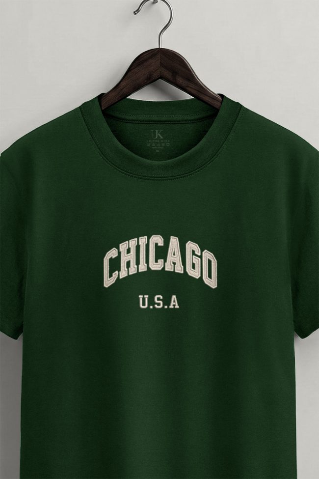 Chicago State, T-Shirt Μπλούζα με Σχέδιο σε Πράσινο Χρώμα