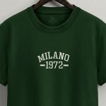 Milano Vintage, T-Shirt Μπλούζα με Σχέδιο σε Πράσινο Χρώμα