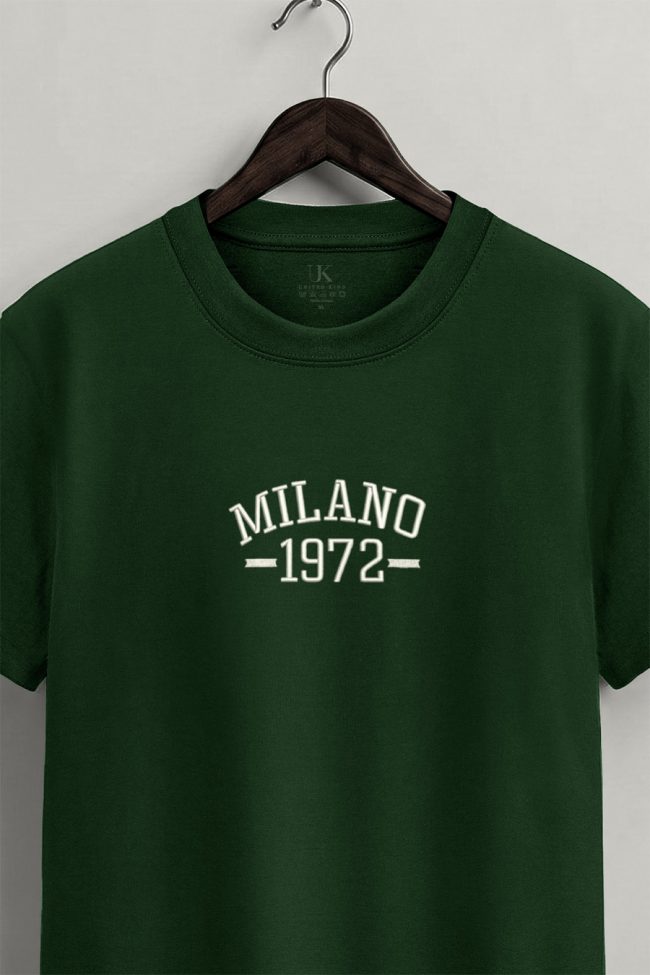 Milano Vintage, T-Shirt Μπλούζα με Σχέδιο σε Πράσινο Χρώμα