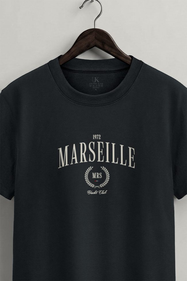 Marseille, T-Shirt Μπλούζα με Σχέδιο σε Iron Grey Χρώμα