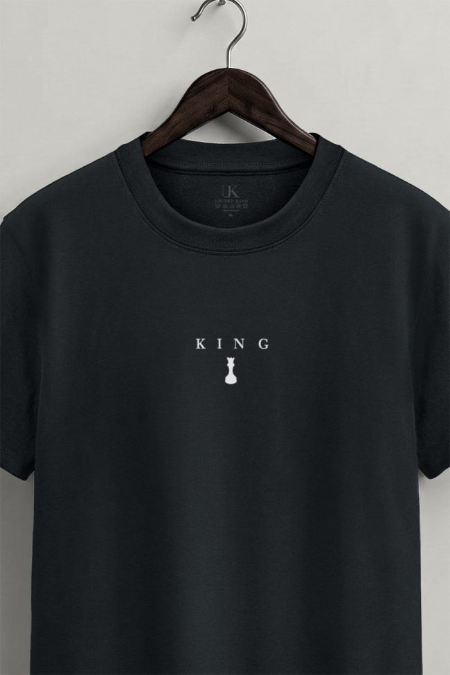 Chess King, Heavy Cotton T-Shirt σε Iron Grey Χρώμα
