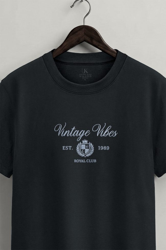 Vintage Vibes Royal Club, Μπλούζα T-Shirt σε Iron Grey Χρώμα