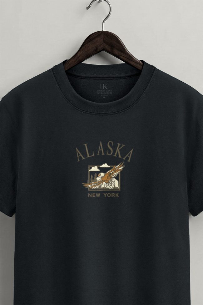 Alaska Eagle, T-Shirt Μπλούζα με Σχέδιο σε Iron Grey Χρώμα