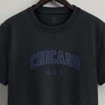 Chicago Navy, T-Shirt Μπλούζα με Σχέδιο σε Iron Grey Χρώμα