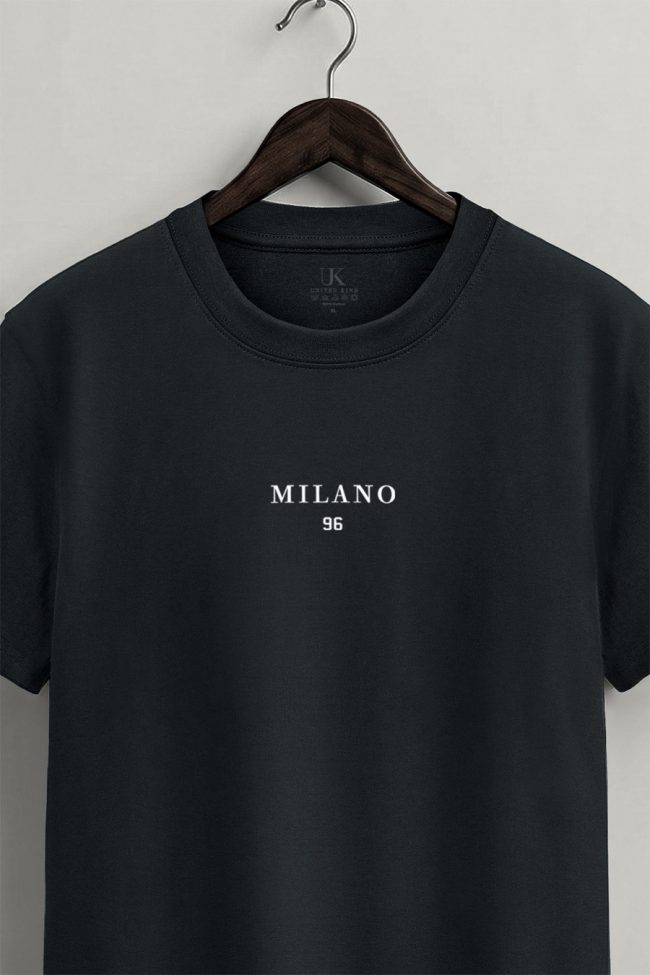 Milano White, T-Shirt Μπλούζα με Σχέδιο σε Iron Grey Χρώμα