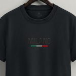 Milano Stripe Bold, T-Shirt Μπλούζα με Σχέδιο σε Iron Grey Χρώμα