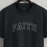 Oldschool Faith, T-Shirt Μπλούζα με Σχέδιο σε Iron Grey Χρώμα