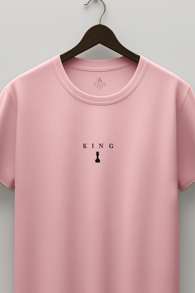 Chess King, Heavy Cotton T-Shirt σε Ροζ Χρώμα