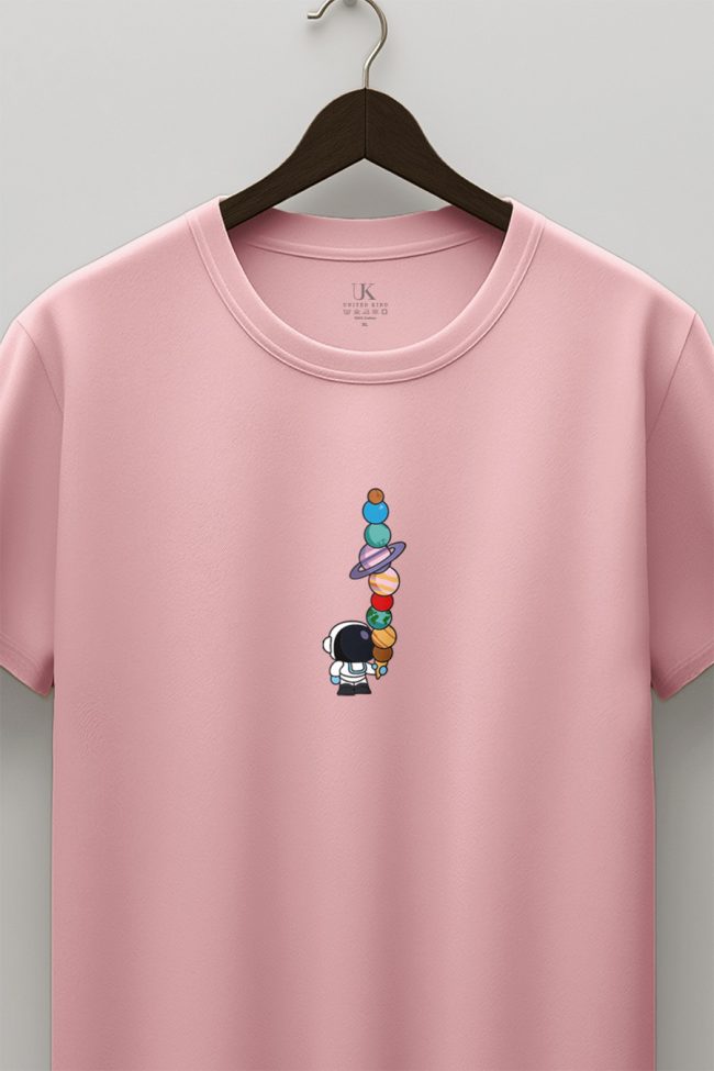 Space Treat, Casual Μπλούζα T-Shirt σε Ροζ Χρώμα