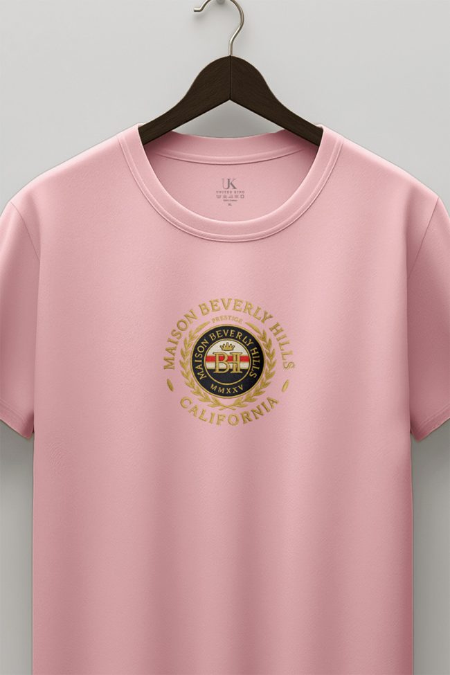 Maison Beverly Hills, Casual Μπλούζα T-Shirt σε Ροζ Χρώμα
