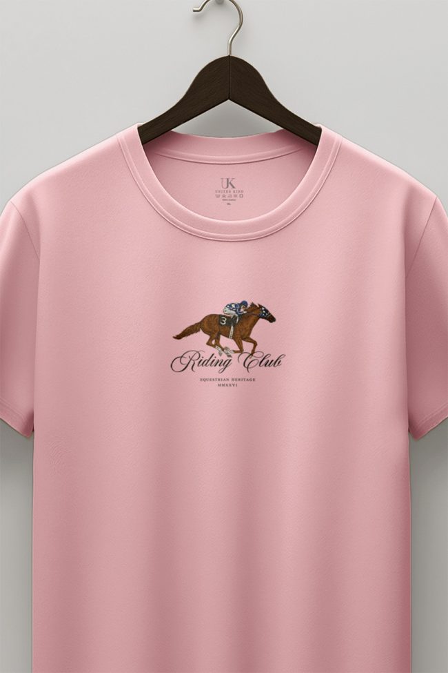 Riding Club, Μπλούζα T-Shirt σε Ροζ Χρώμα
