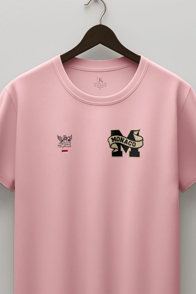 Monaco Monogram, Μπλούζα T-Shirt σε Ροζ Χρώμα