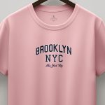 Brooklyn District, T-Shirt Μπλούζα με Σχέδιο σε Ροζ Χρώμα
