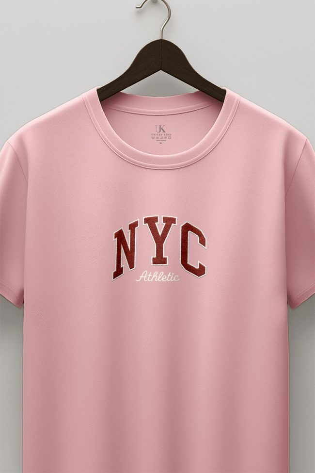 New York Athletic, T-Shirt Μπλούζα με Σχέδιο σε Ροζ Χρώμα