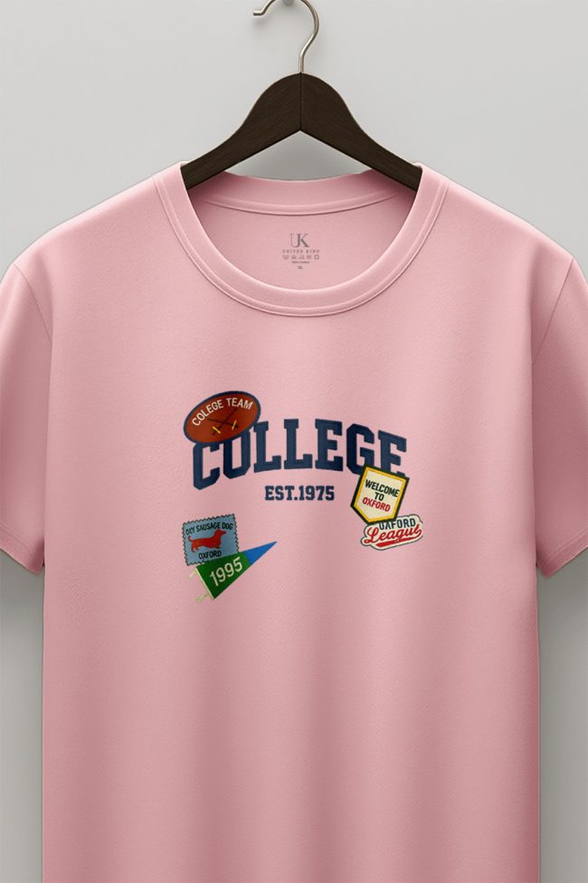 College League, T-Shirt Μπλούζα με Σχέδιο σε Ροζ Χρώμα