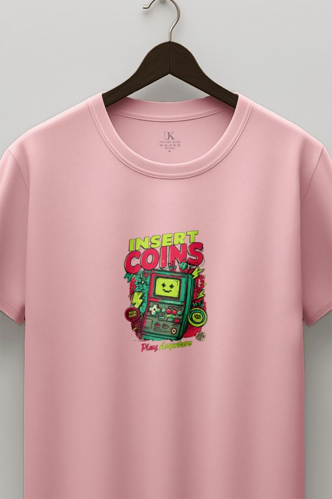 Insert Coins Anywhere, Graphic T-Shirt σε Ροζ Χρώμα