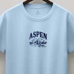 Aspen, T-Shirt Μπλούζα με Σχέδιο σε Γαλάζιο Χρώμα