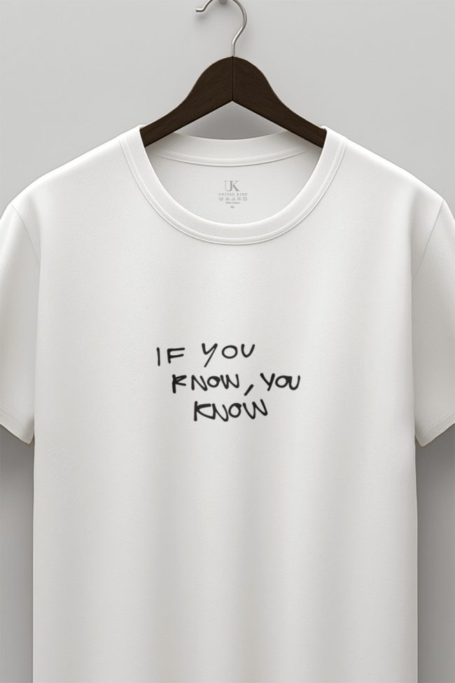 If You Know, Heavy Cotton T-Shirt σε Λευκό Χρώμα
