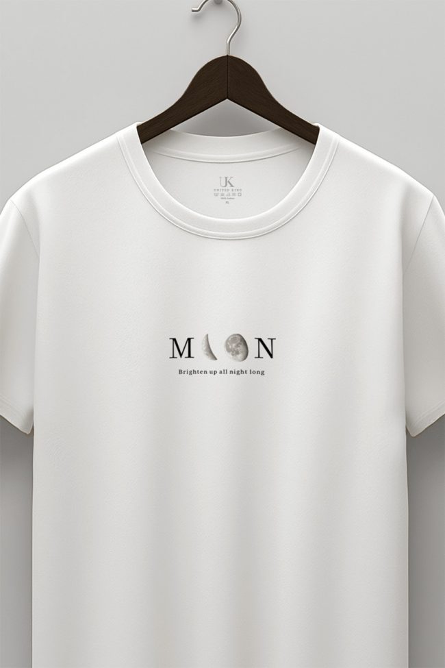 Moon Phase, Heavy Cotton T-Shirt σε Λευκό Χρώμα