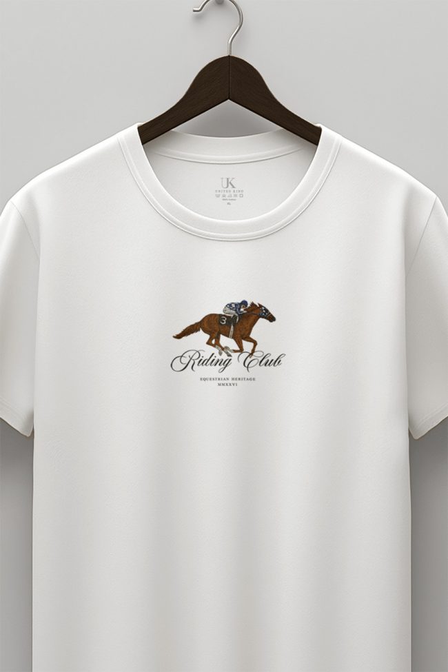 Riding Club, Μπλούζα T-Shirt σε Λευκό Χρώμα