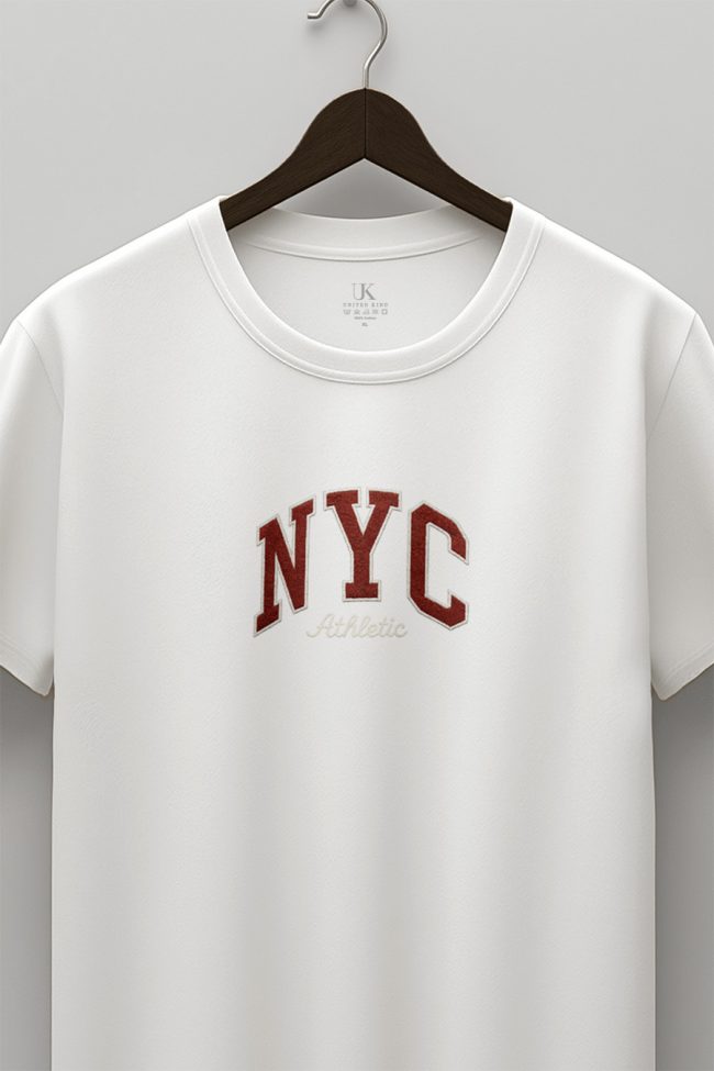 New York Athletic, T-Shirt Μπλούζα με Σχέδιο σε Λευκό Χρώμα