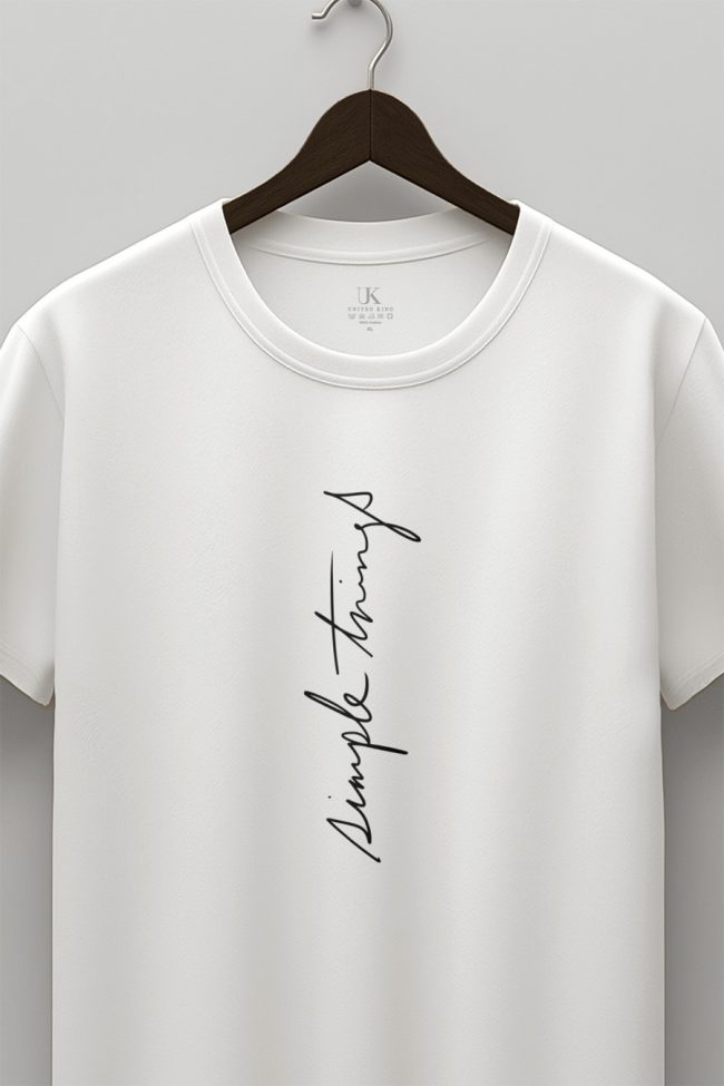 Simple Things Vertical, Heavy Cotton T-Shirt σε Λευκό Χρώμα