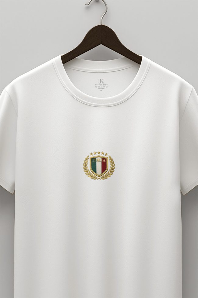 Italia Laurel, Heavy Cotton T-Shirt σε Λευκό Χρώμα