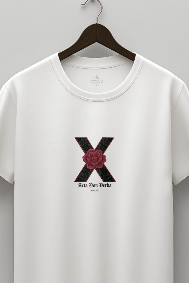 Acta Non Verba Rose, Casual Μπλούζα T-Shirt σε Λευκό Χρώμα