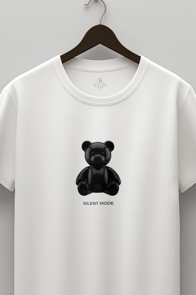 Silent Mode, T-Shirt Μπλούζα με Σχέδιο σε Λευκό Χρώμα