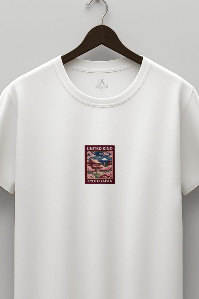 United Kind Kyoto, T-Shirt Μπλούζα με Σχέδιο σε Λευκό Χρώμα