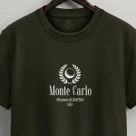 Monte Carlo Legacy, T-Shirt Μπλούζα με Σχέδιο σε Χακί Χρώμα