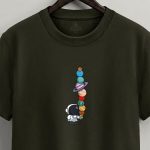 Space Treat, Casual Μπλούζα T-Shirt σε Χακί Χρώμα