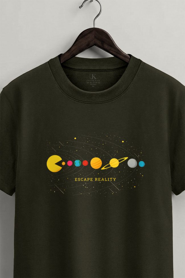 Cosmic Arcade, Casual Μπλούζα T-Shirt σε Χακί Χρώμα