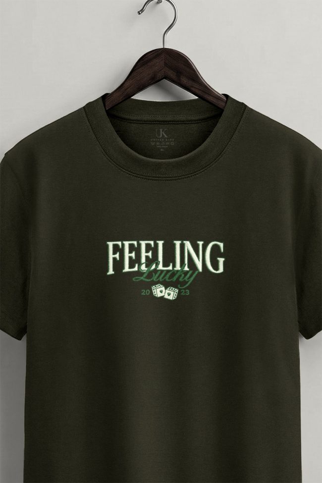 Feeling Lucky, Μπλούζα T-Shirt σε Χακί Χρώμα