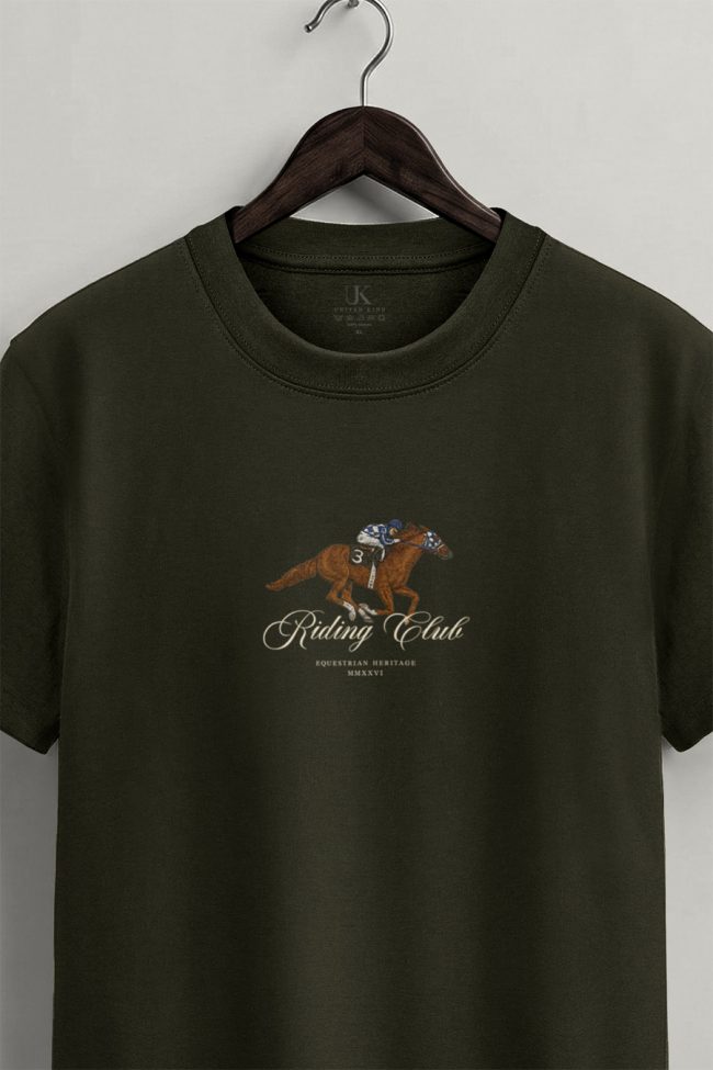 Riding Club, Μπλούζα T-Shirt σε Χακί Χρώμα